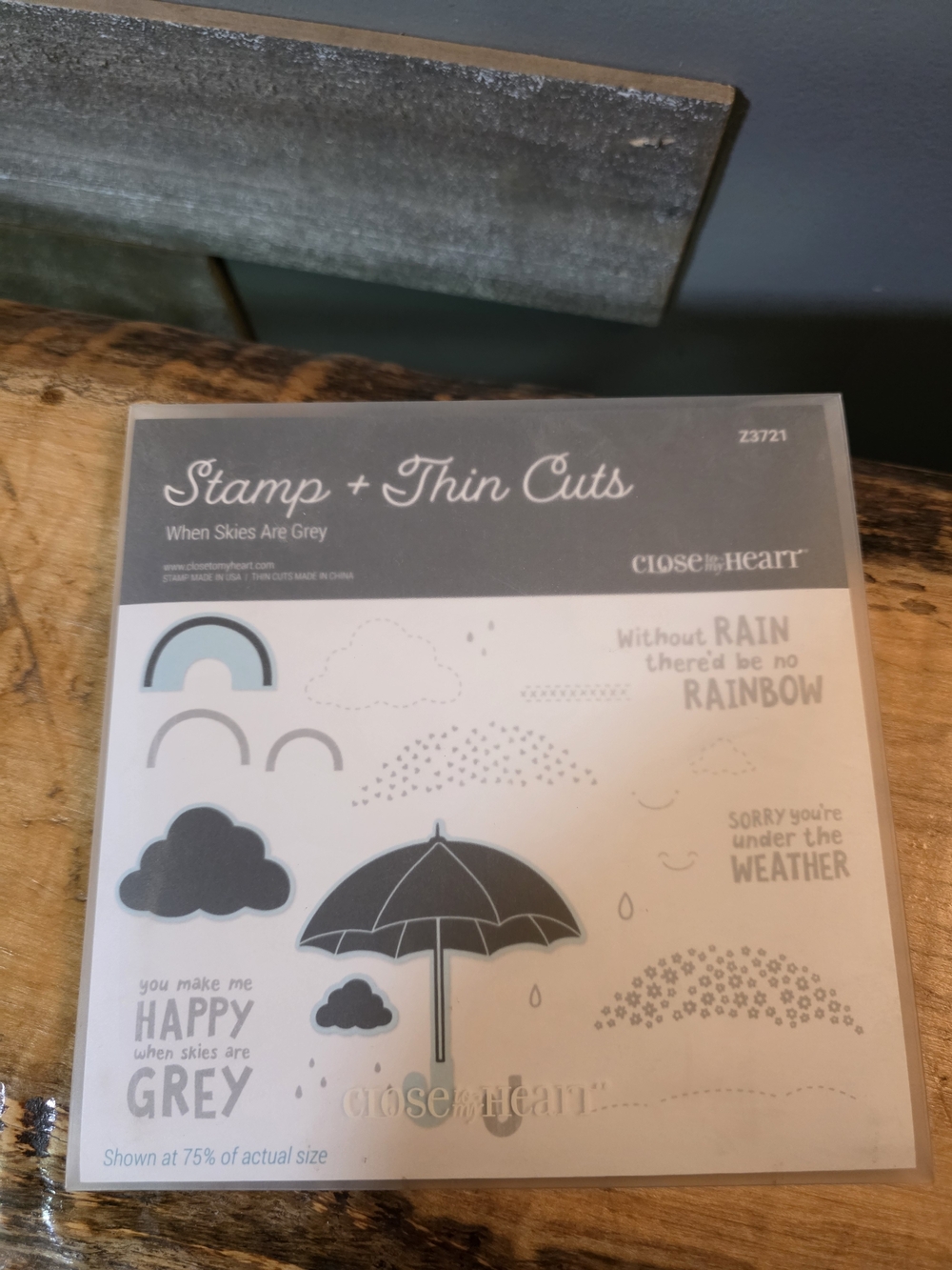 Close To My Heart 'When Skies Are Grey' Home Design Sticker Set - Grey/Black